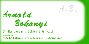 arnold bokonyi business card